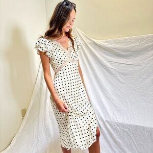 Vintage Polka Dot Midi Dress